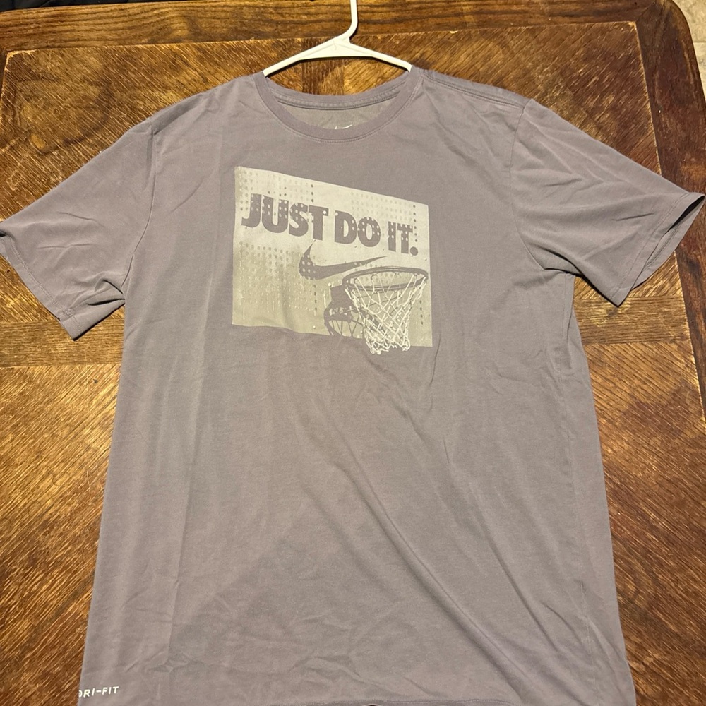 Nike Gray Short Sleeve Tee Just Do It Basketball